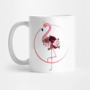 Flamingo with flowers. Mug